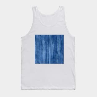 Artistic geo deep dye halftone texture blue stripes Tank Top